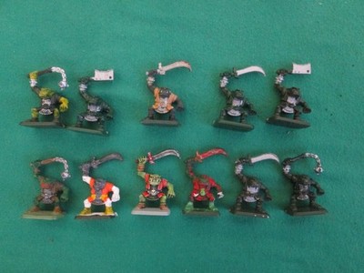11 X ORCS - PAINTED - 1990 ORIGINAL MB GAMES - HERO QUEST - L3