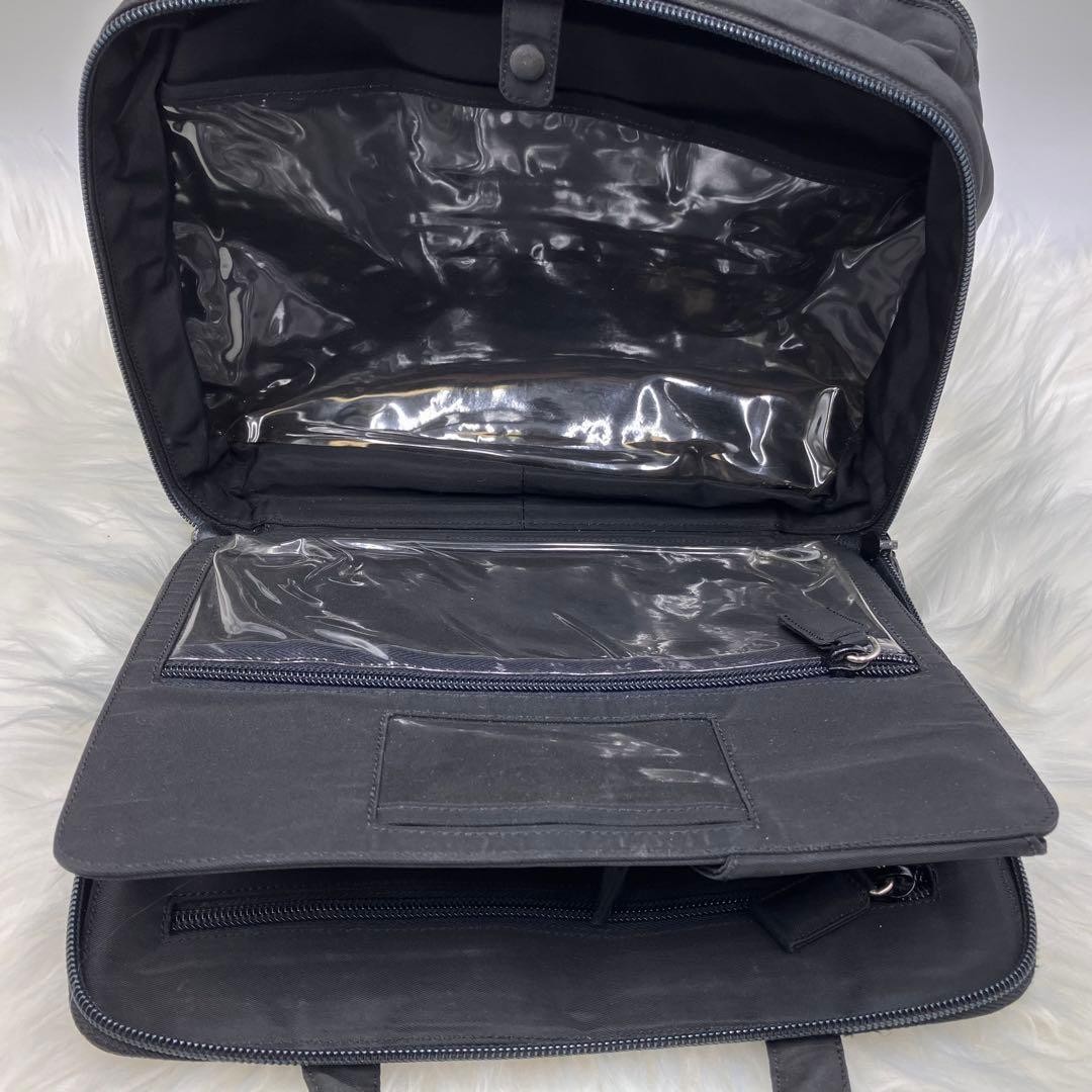 PRADA Triangular Plate Nylon Tote 2 Layer Bag Bla… - image 14