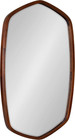 Mclean Modern Wood Framed Oblong Hexagon Wall Mirror, 26 X 30, Walnut Brown, Dec