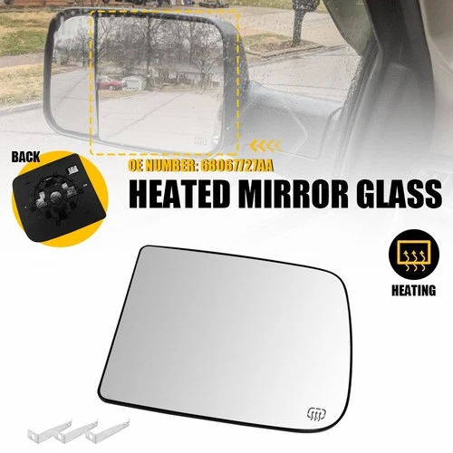 For 2009 - 2022 RAM Upper Towing Mirror Glass Heated Driver Left Side CH1324127