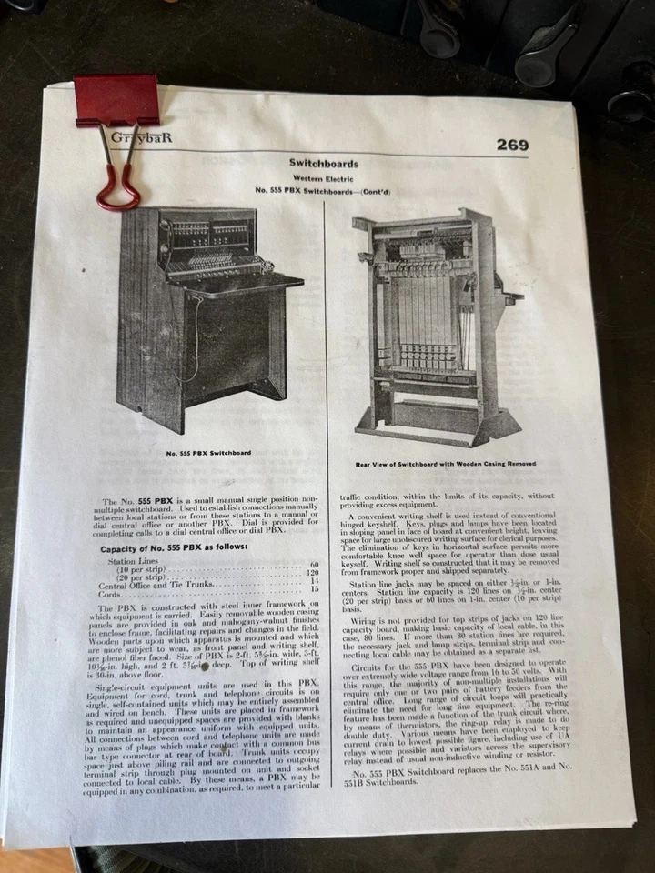 Vintage Bell Western Electric 555 Switchboard With Original Chair - Image 3 of 4