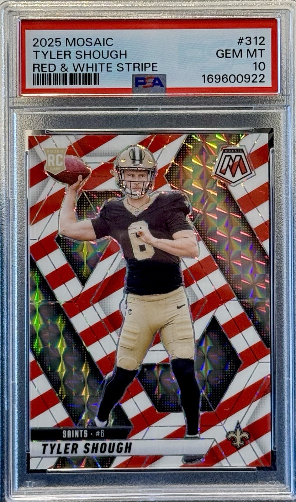 Tyler Shough Panini Mosaic #312 Red/White Stripe