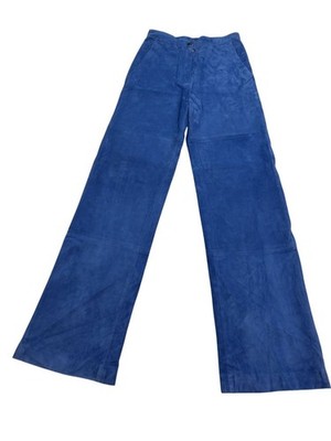 Longchamp Suede Trousers in Blue