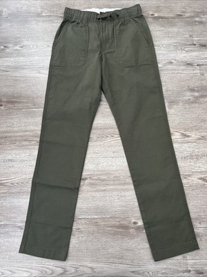 J Crewcuts Dock Chino Pant Green Slim Leg Elastic Waist Boys 16  New