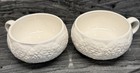 Vtg SECLA Portugal White Cabbage Leaf Soup Bowls Mugs - Set of 2 - MINT No Chips — photo 4