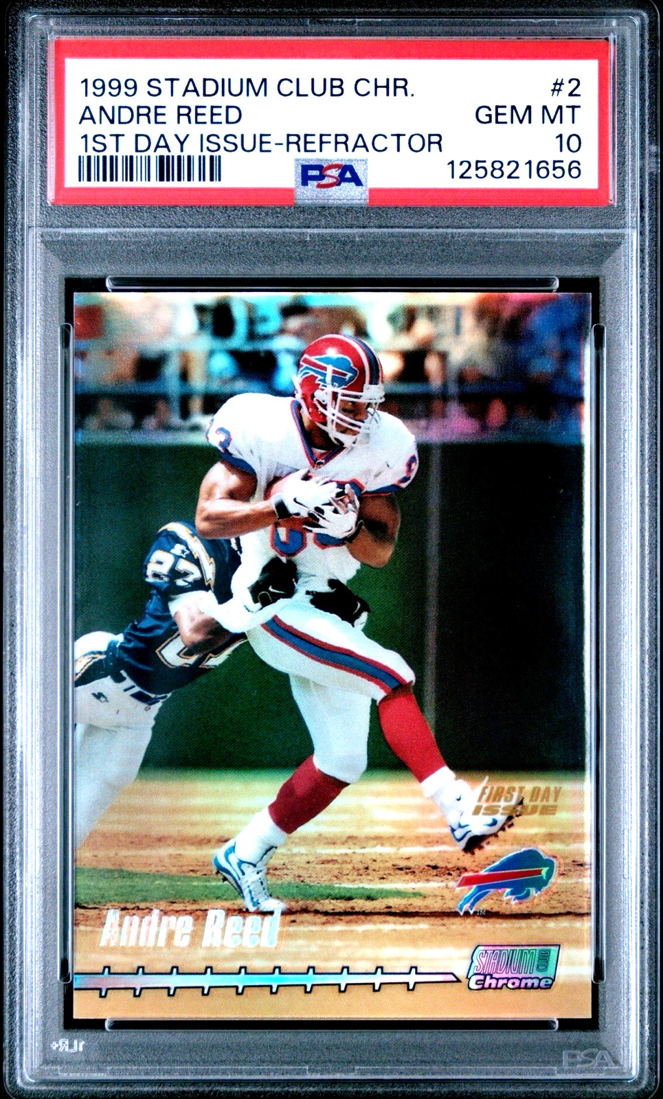 1999 STADIUM CLUB CHROME 1ST DAY ISSUE #2 ANDRE REED /25 REFRACTOR BILLS PSA 10