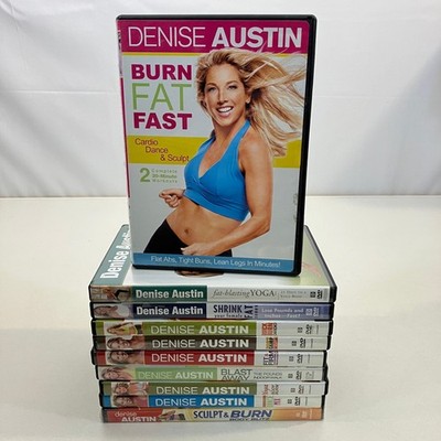 10 Denise Austin Workout & Exercise DVDs Lot Yoga Cardio Body Blitz Walking VGC