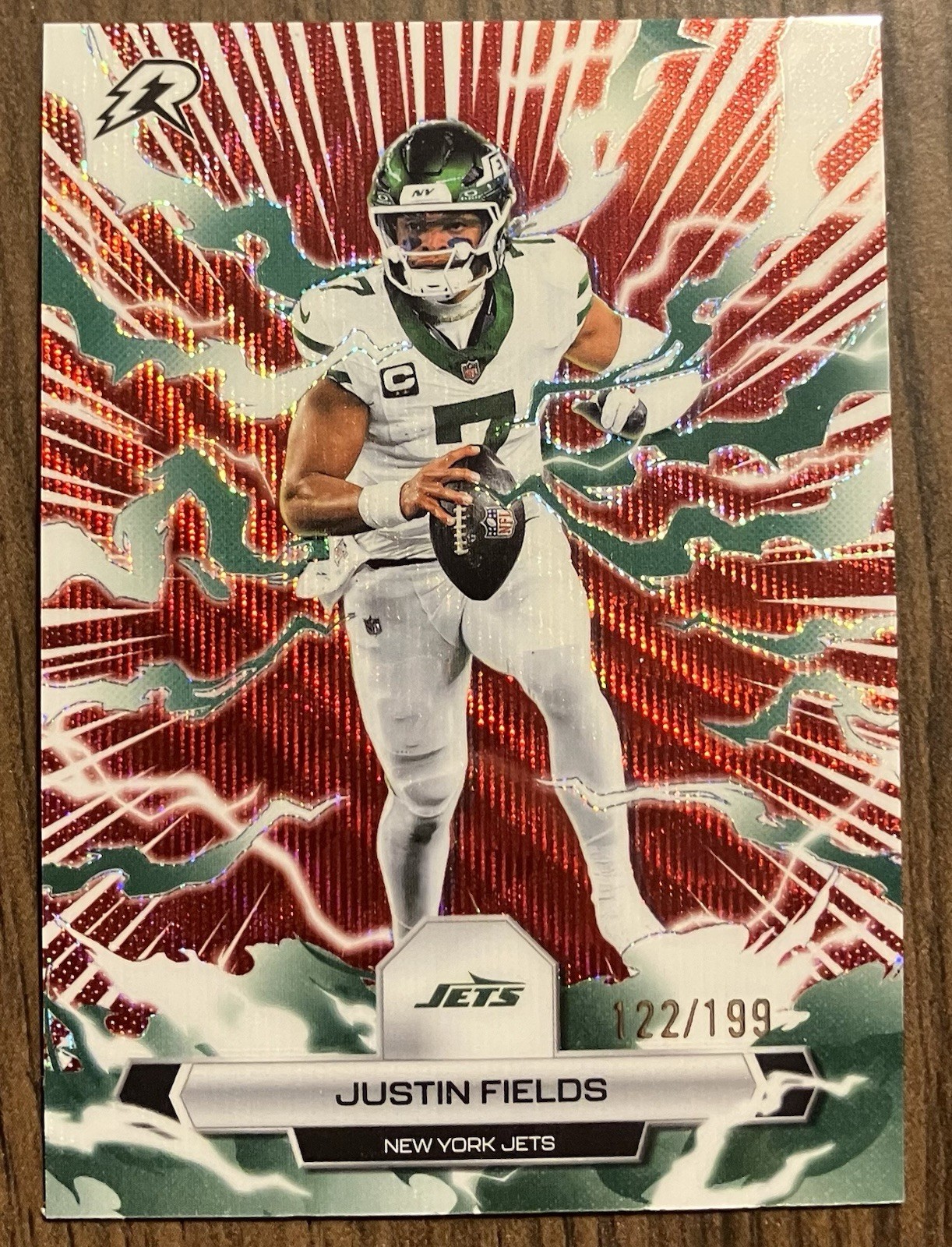 2025-26 Topps Resurgence Justin Fields Red Prizm /199 New York Jets