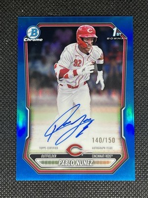 2026 Bowman Chrome Pablo Nunez True Blue 1st  Bowman Refractor Autograph Reds