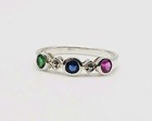 Marsala Mftg MC Sterling Silver Pink Sapphire, Tanzanite Green Tourmaline Ring — photo 6