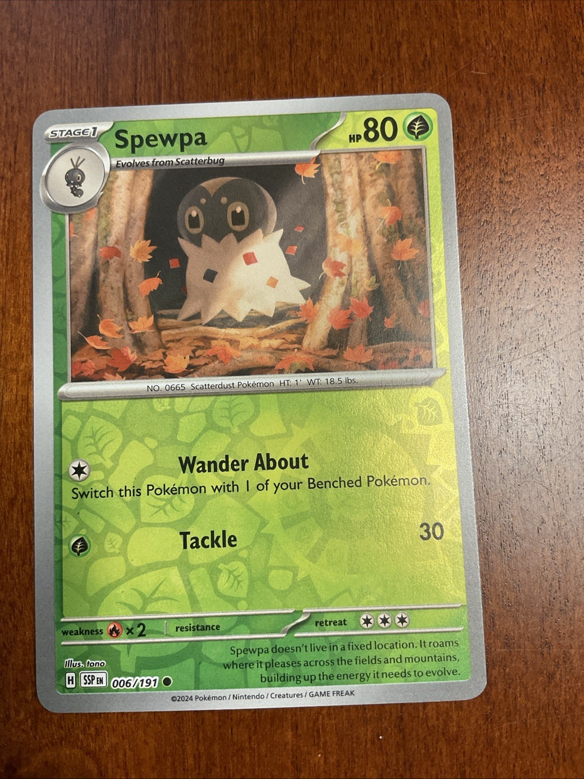 Spewpa 006/191 Surging Sparks Reverse Holo Pokemon TCG Card
