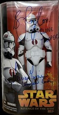 Temuera Morrison & Bodie Taylor Signed Star Wars Clone Trooper Action Figure BAS
