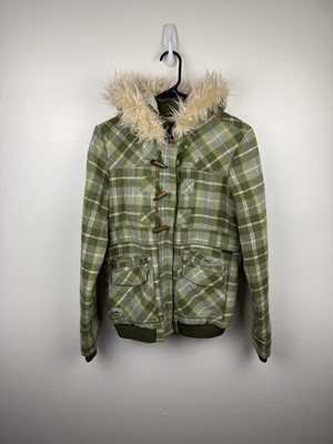 Vintage Y2K Billabong Green Plaid Snowboard Ski Jacket Coat Size Women s Medium