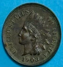 1903 Indian Head One Cent Vintage XF Full Liberty  135 Years Old, KM#90a # M08