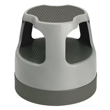 Round Office Stool, 2 Steps, 300 lb Load Capacity, 15 in Overall Height,