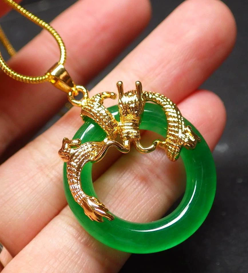 Green cheap dragon necklace