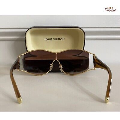 Auth LOUIS VUITTON Brown Gold Speckling Metal Frame Auth LOUIS VUITTON Brown Gold Speckling Metal Frame