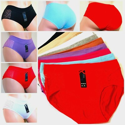 Pack of 6-12 Bikini Briefs Cotton Lace Sexy Panties Underwear Lingerie 6132 S-2X