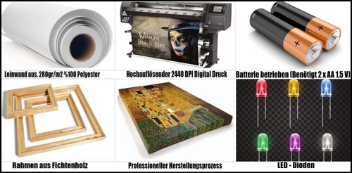LED Bild mit Beleuchtung Leuchtbild 65 cm x 45 cm Wandbild / FLUGZEUG / NEU! - Bild 3 von 3