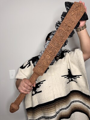#ad Aztec Macuahuitl Club Ideal for Statues and Figurines Boho Home Decor $130.00