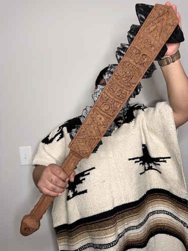 Aztec Macuahuitl Club Ideal for Statues and Figurines, Boho Home Decor - 第 1/12 張圖片