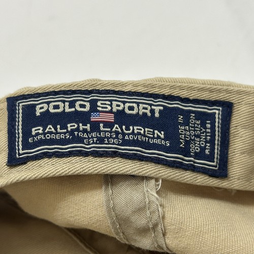 Vtg Polo Sport Ralph Lauren Cap Flag Hat Strap Back THRASHED 90s Made In USA - Picture 18 of 19