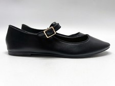 NEW LOOK Kally Vegan Soft Black Flat Pumps Womens Shoes - UK 6 (39) - Unboxed