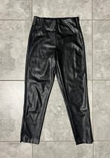 Old Navy Faux Leather Extra High Rise Skinny Trousers Pants Ankle Zip Black 6