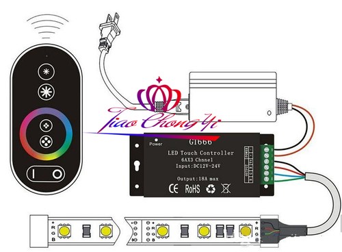LED Touch Controller DC12V-24V 18A Wireless RF Panel Dimmer for RGB ...