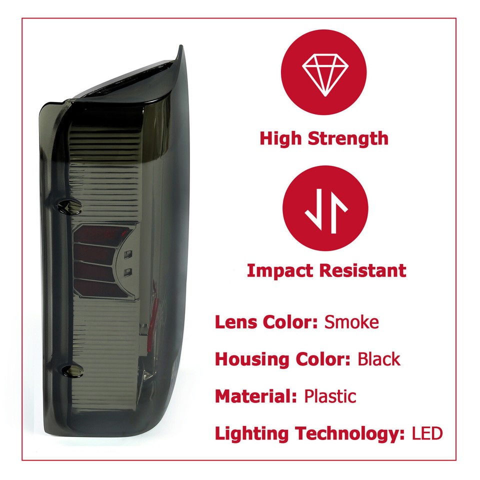 1989-97 Ford F150, F250, F350, Bronco Tail Light Lens W/o Bulb Drivers - Foto 4