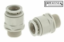 PAIR Male Straight Coupler 15mm x 1/2" Pushfit Connector