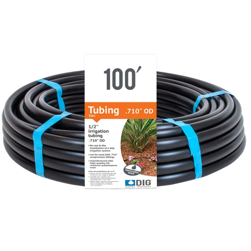 100 ft. Poly Drip Tubing for Irrigation Watering Systems, 0.710 inch O.D.
