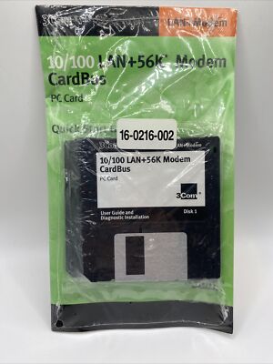 Software for 3Com 10/100 LAN+56K Global Cardbus User Guide, Etc 3.5'' discs NEW