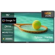 Sylvox Outdoor TV 75inch 2000Nit 4k UHD Google TV Dolby APP Store Waterproof USB