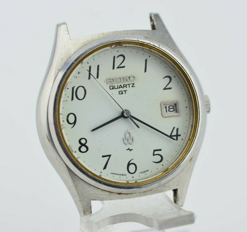 K019 Vintage Seiko Quartz QZ Watch Date Needs Repair 0822