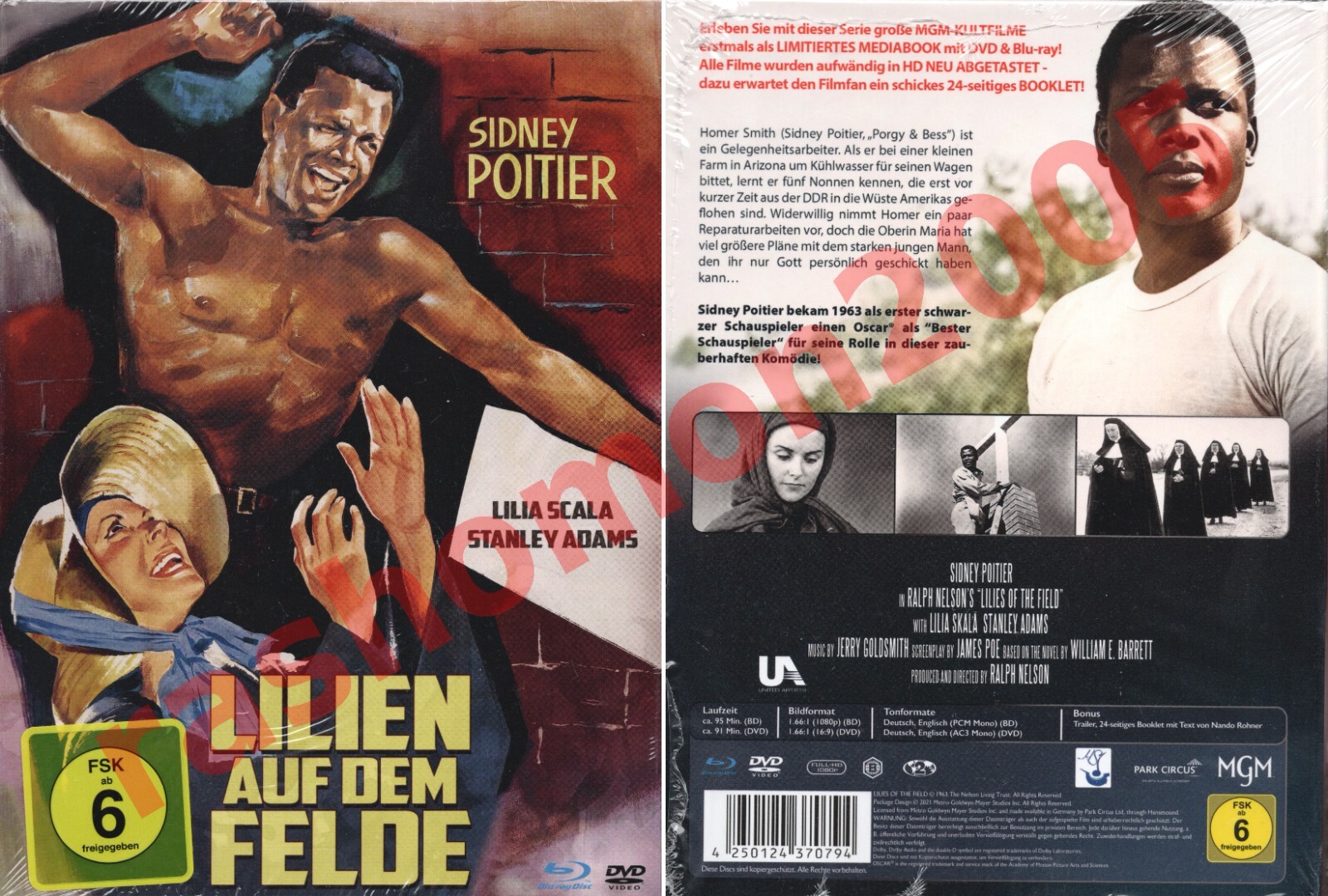 Blu-ray+DVD LILIES OF THE FIELD 1963 Sidney Poitier Ralph Nelson Region B/2 NEW