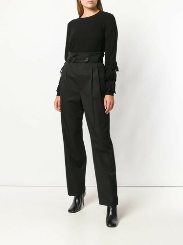 Helmet Lang Pull On super high rise Gabardine Trousers Pants Black sz.4 NWT $450 - 第 2/12 張圖片