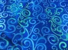 Quilting Treasures Blue Swirls 25  X 44 .5  cotton
