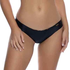 Luli Fama Cosita Buena Full Ruched Back Bikini Bottom in Black L57141 Size XS