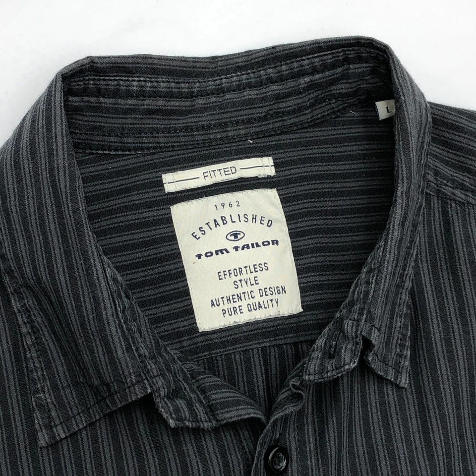 Tom Tailor Men's Long Sleeve Casual Striped Shirt Size L - Image 4 of 4