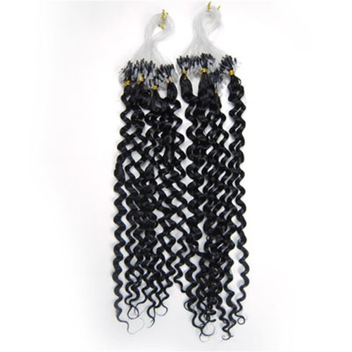 Micro Ring Loop Tip Real Human Hair Extensions Micro Beads Link Curly Hair20inch - Picture 16 of 45