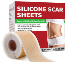 Silicone Scar Sheets 1.6  x 60  Roll-1.5M , Medical Grade Silicone Scar Tape Ro