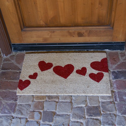 Alfombrillas de puerta Rubber-Cal Modernas Love Coco Coir (Juego de 2), 18 x 30 pulgadas - Imagen 5 de 5