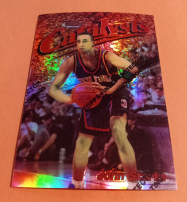 1997-98 Topps Finest Catalysts John Starks Refractor #88 (w/peel 
