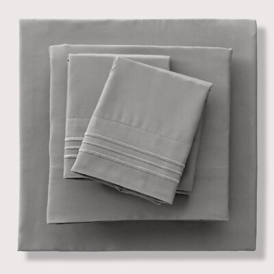 4 Piece Bed Sheet Set Hotel Luxury Ultra Soft Microfiber Deep Pocket Sheets Set