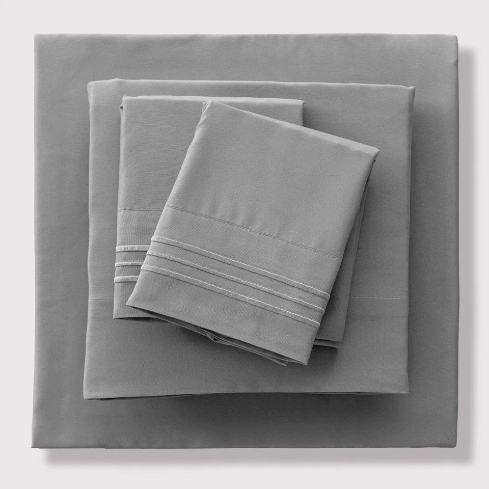 Juego de sábanas de bolsillo profundo de microfibra ultra suave de lujo para hotel de 4 piezas