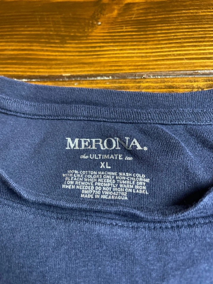 Merona Shirt Women's Size XL Blue The Ultimate Tee Solid Plain Short Sleeve - Image 3 of 4