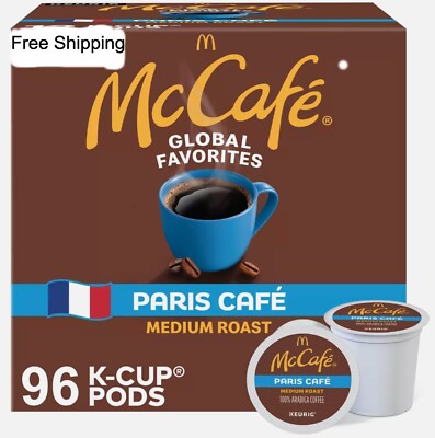 McCafe Paris Café, Keurig K-Cup Pods, Medium Roast Coffee, 96 Count/ Free Ship..