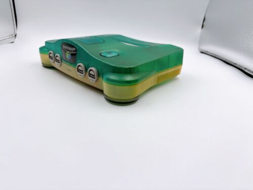 Console Nintendo 64 Blu Trasparente Controller Cavi Set Giappone Gioco Testato Funzionante - Foto 5 di 16