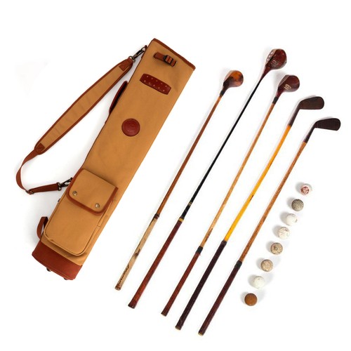 TOURBON Vintage Canvas Golf Clubs Bag Sunday Travel Carrier Bag-Special offer - Picture 39 of 46